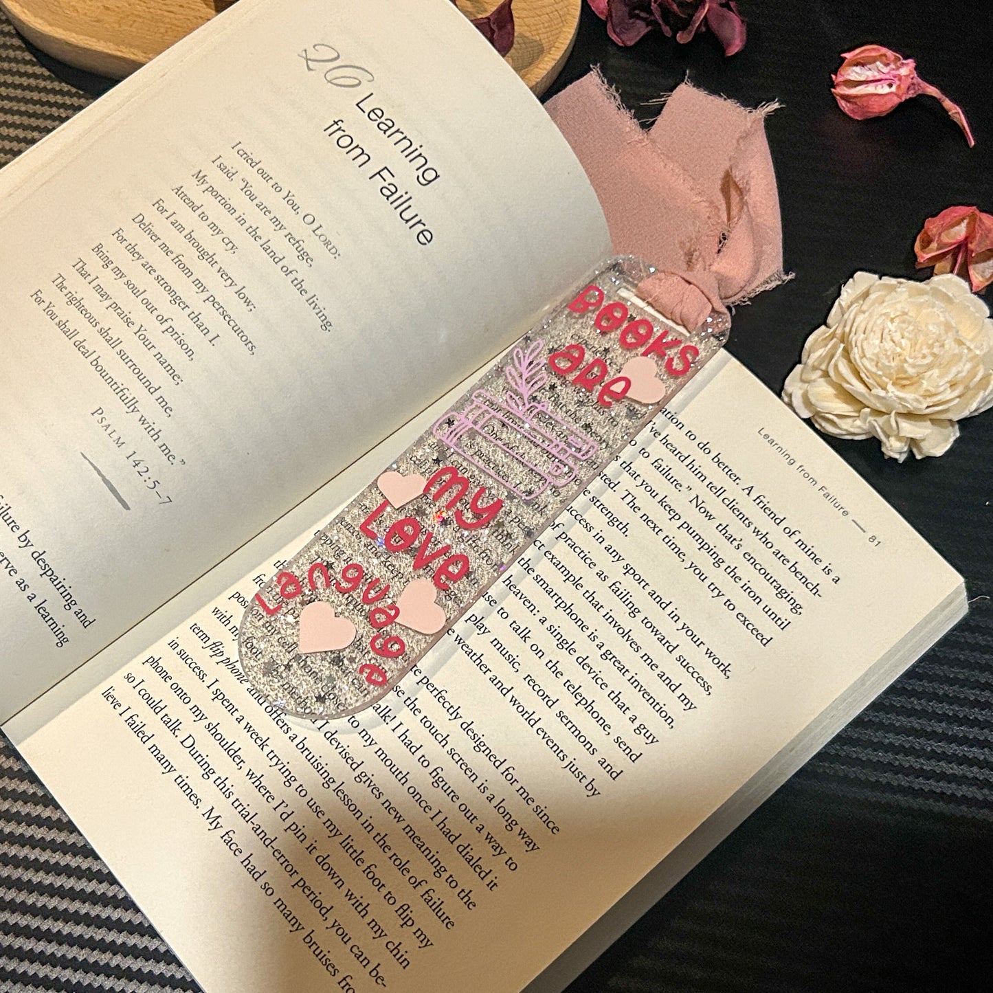 Books are my love language Glitter Acrylic Bookmark