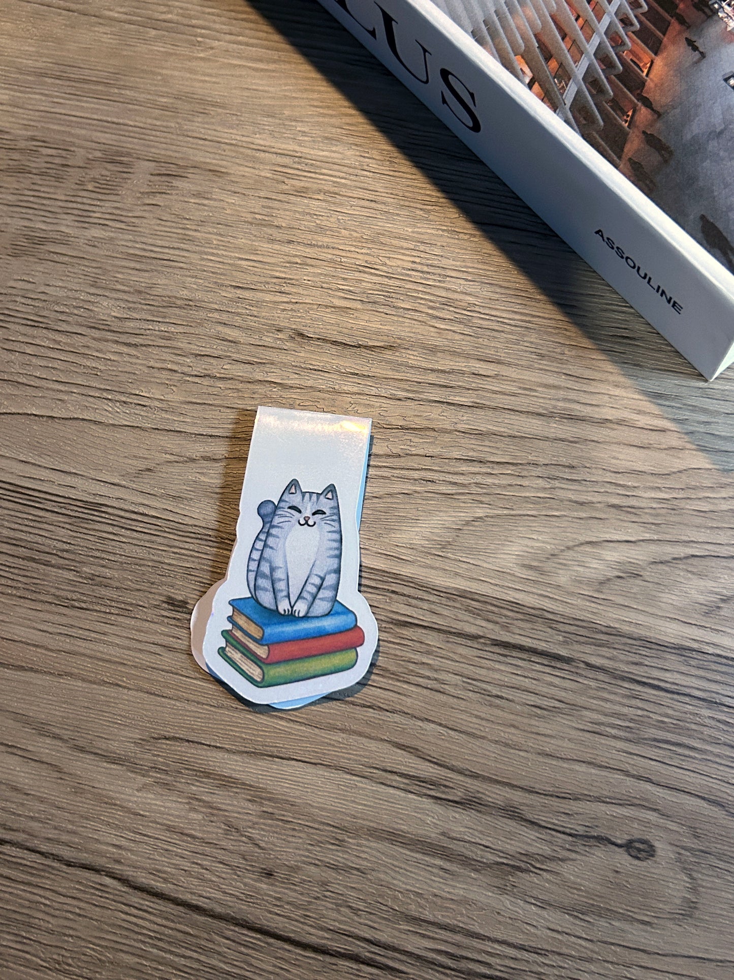 Cat on books Magnetic Bookmark